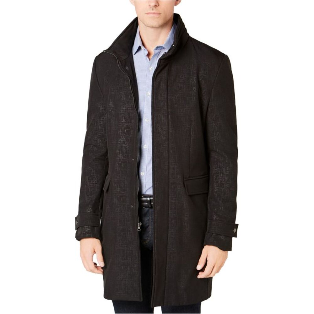 DKNY Mens Dorian Raincoat, Black, NWT
